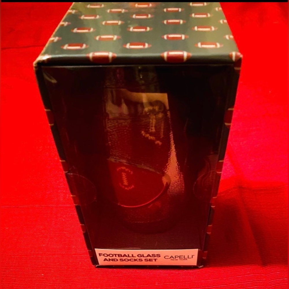 Capelli Novelty Football Glass and Sock Set
